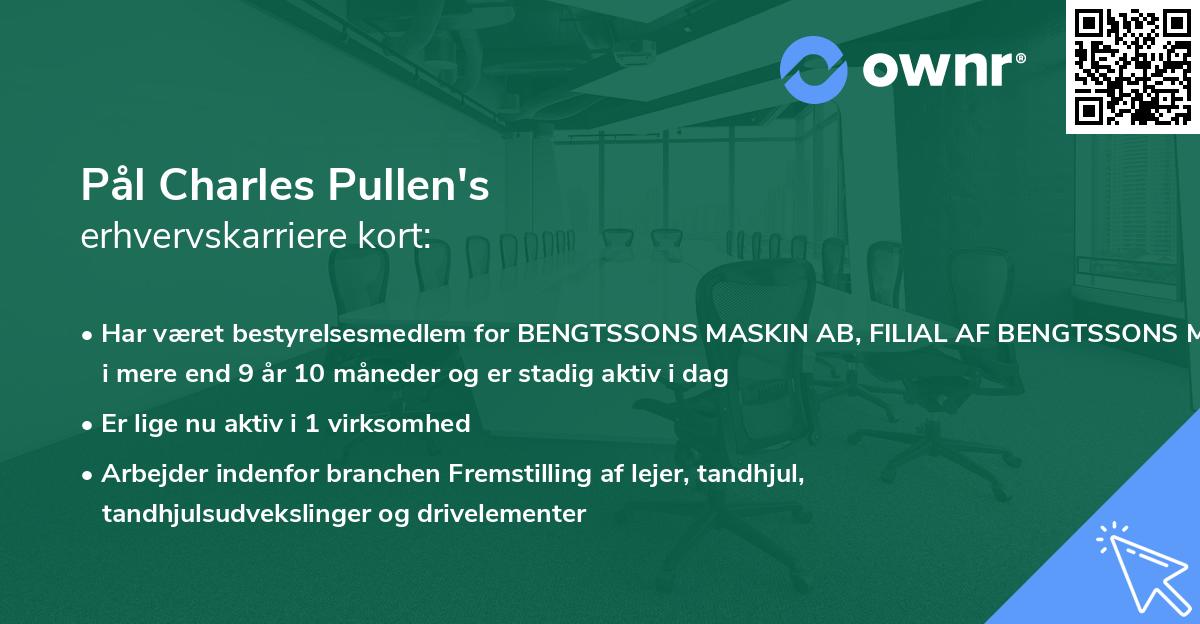 Pål Charles Pullen's erhvervskarriere kort