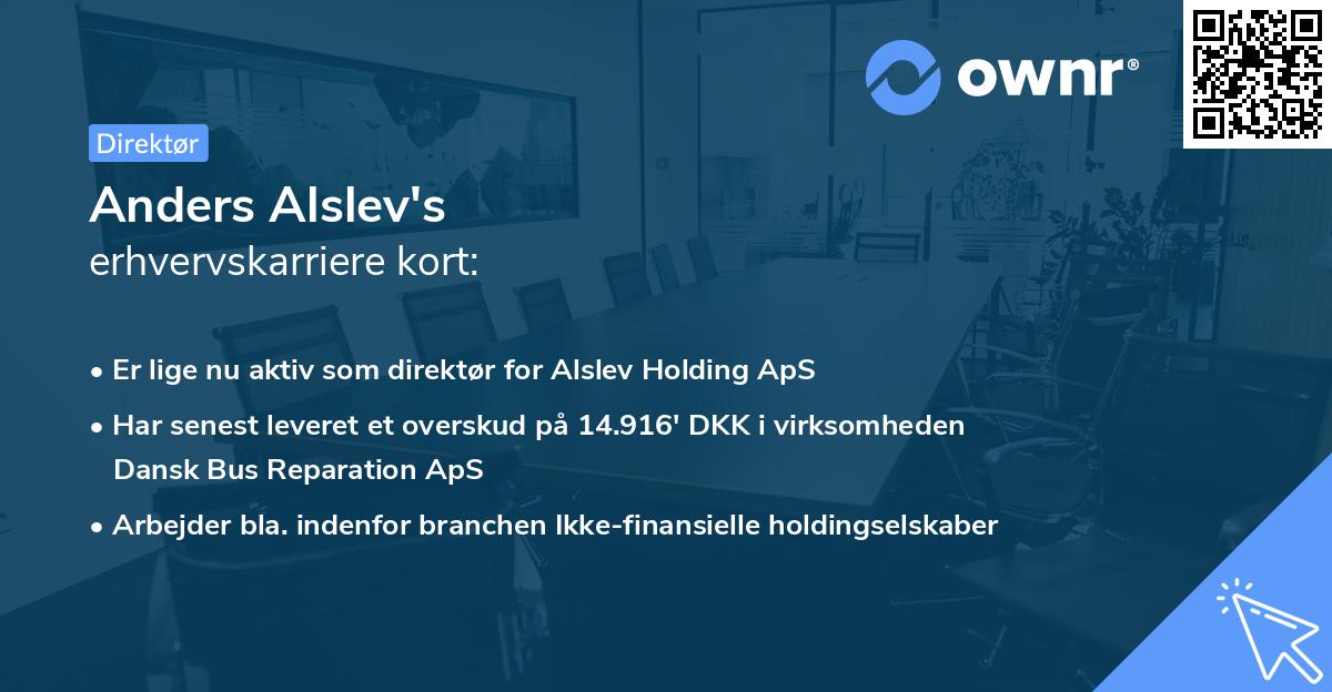 Anders Alslev's erhvervskarriere kort