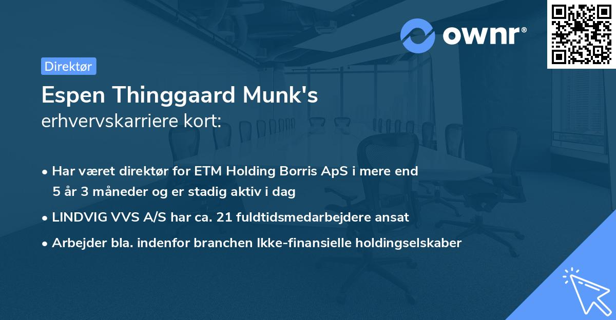 Espen Thinggaard Munk's erhvervskarriere kort