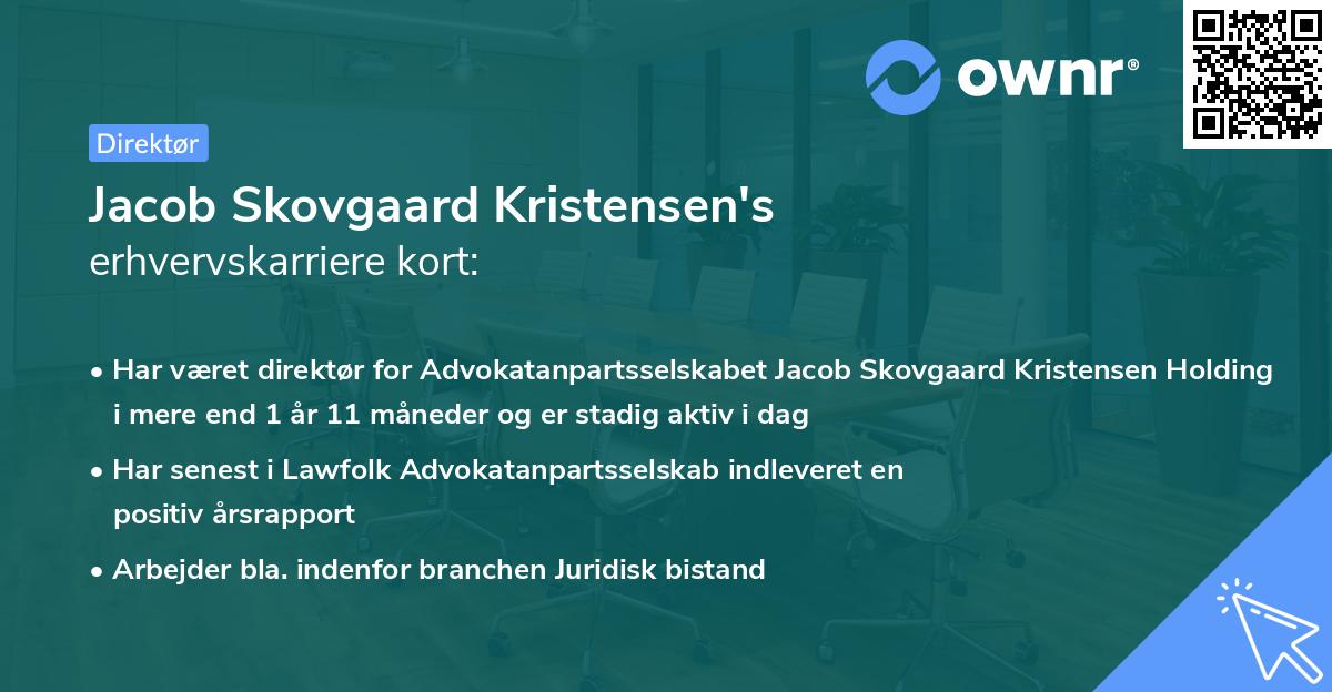 Jacob Skovgaard Kristensen's erhvervskarriere kort