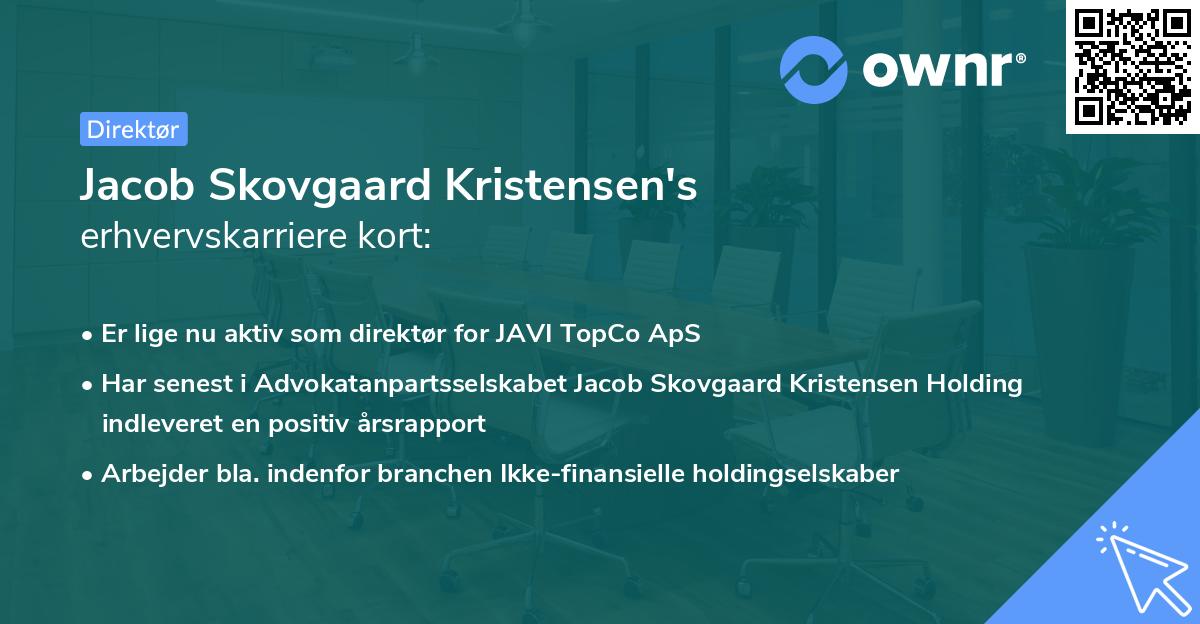 Jacob Skovgaard Kristensen's erhvervskarriere kort