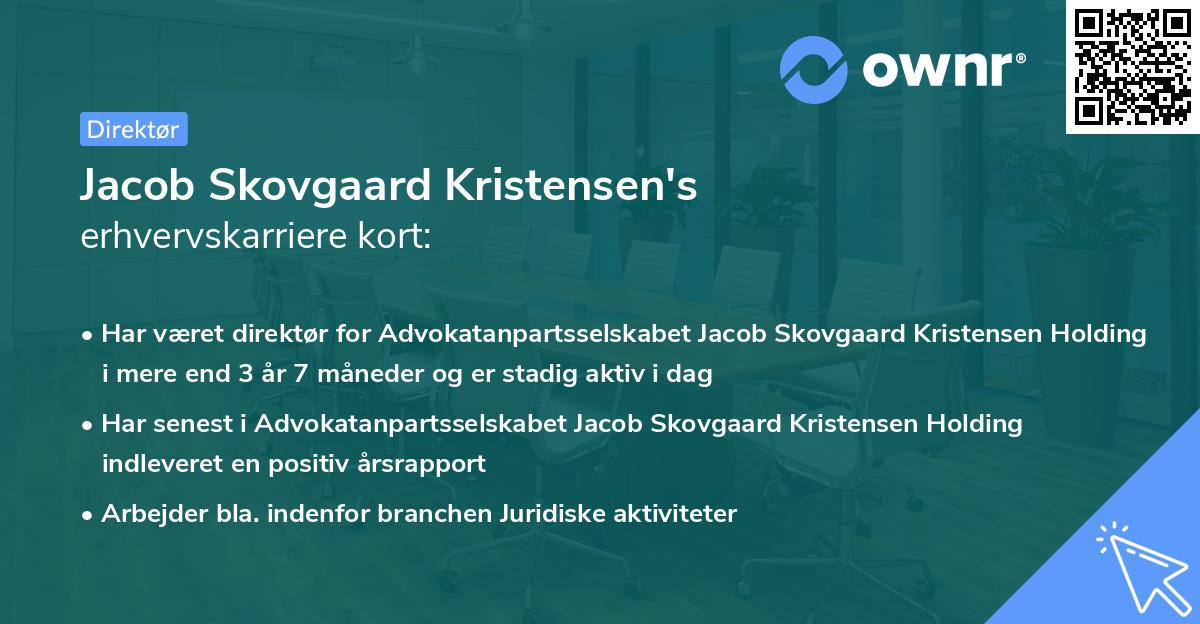 Jacob Skovgaard Kristensen's erhvervskarriere kort