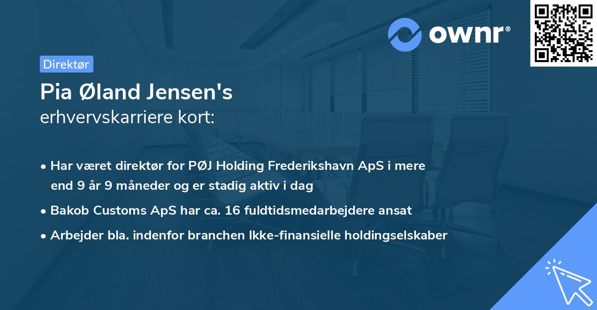 Pia Øland Jensen's erhvervskarriere kort