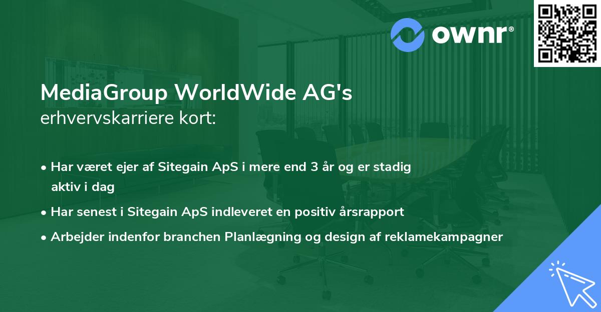 MediaGroup WorldWide AG's erhvervskarriere kort