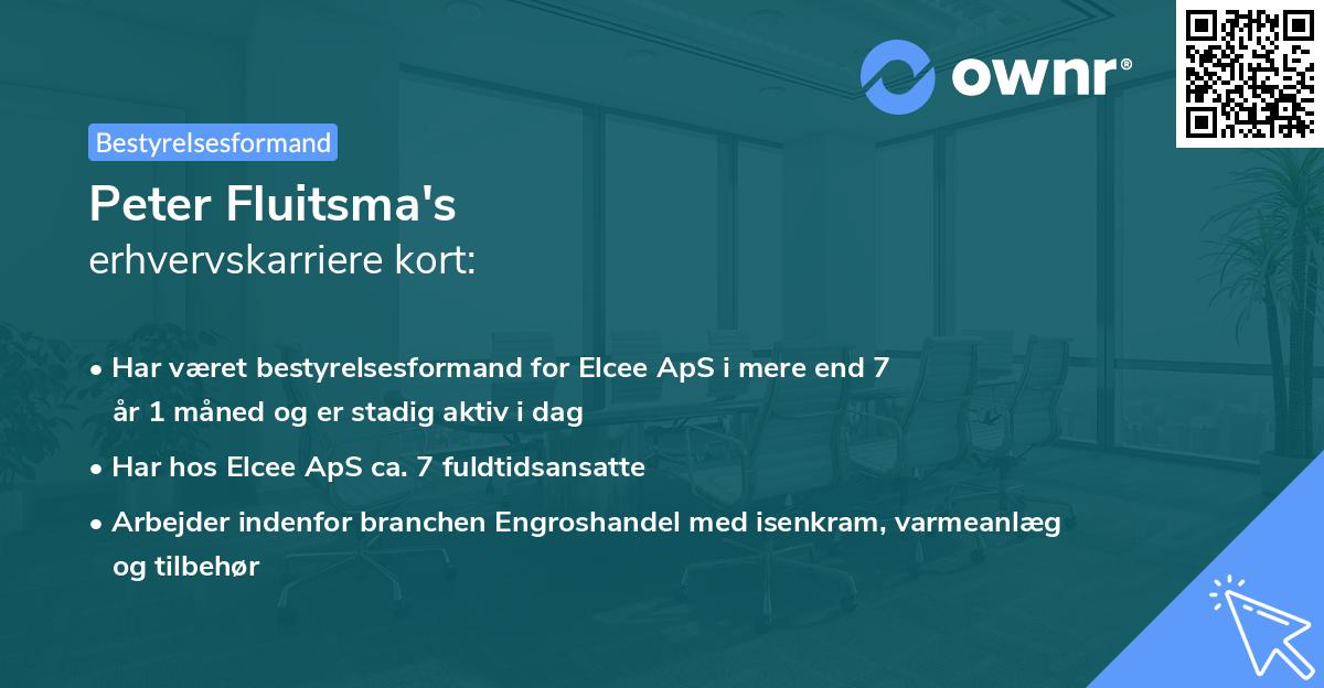 Peter Fluitsma's erhvervskarriere kort