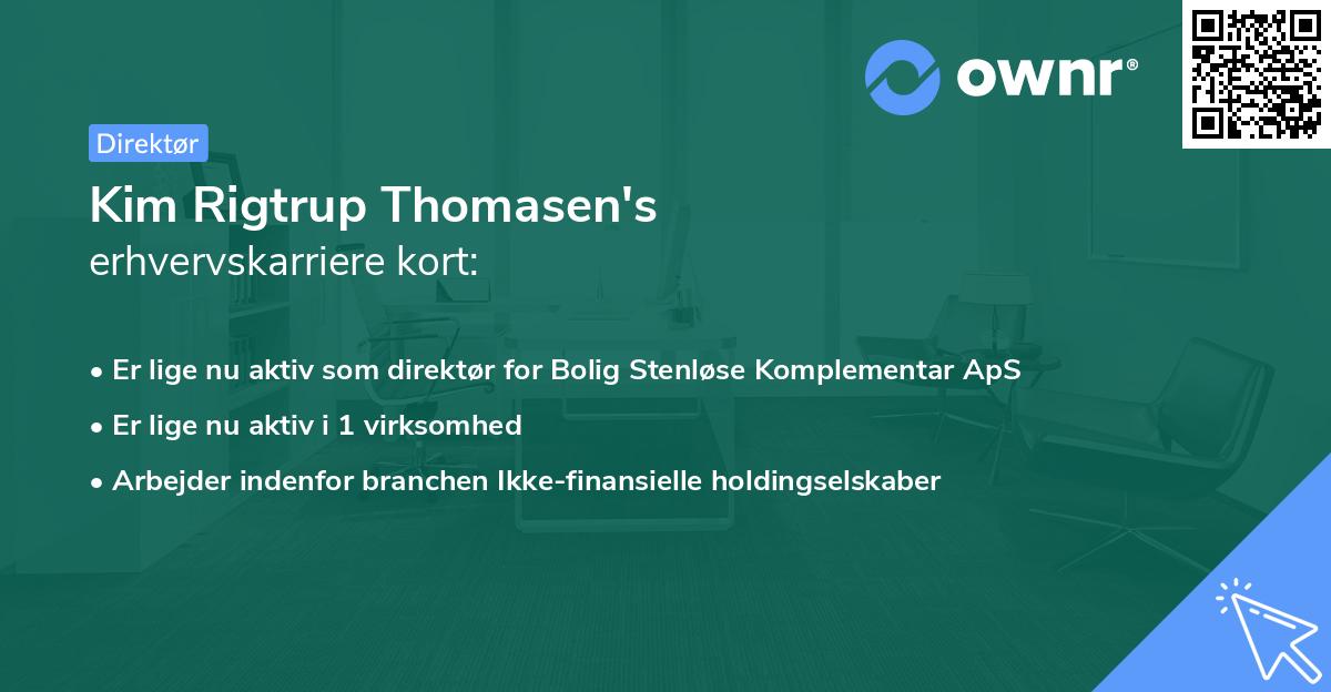 Kim Rigtrup Thomasen's erhvervskarriere kort