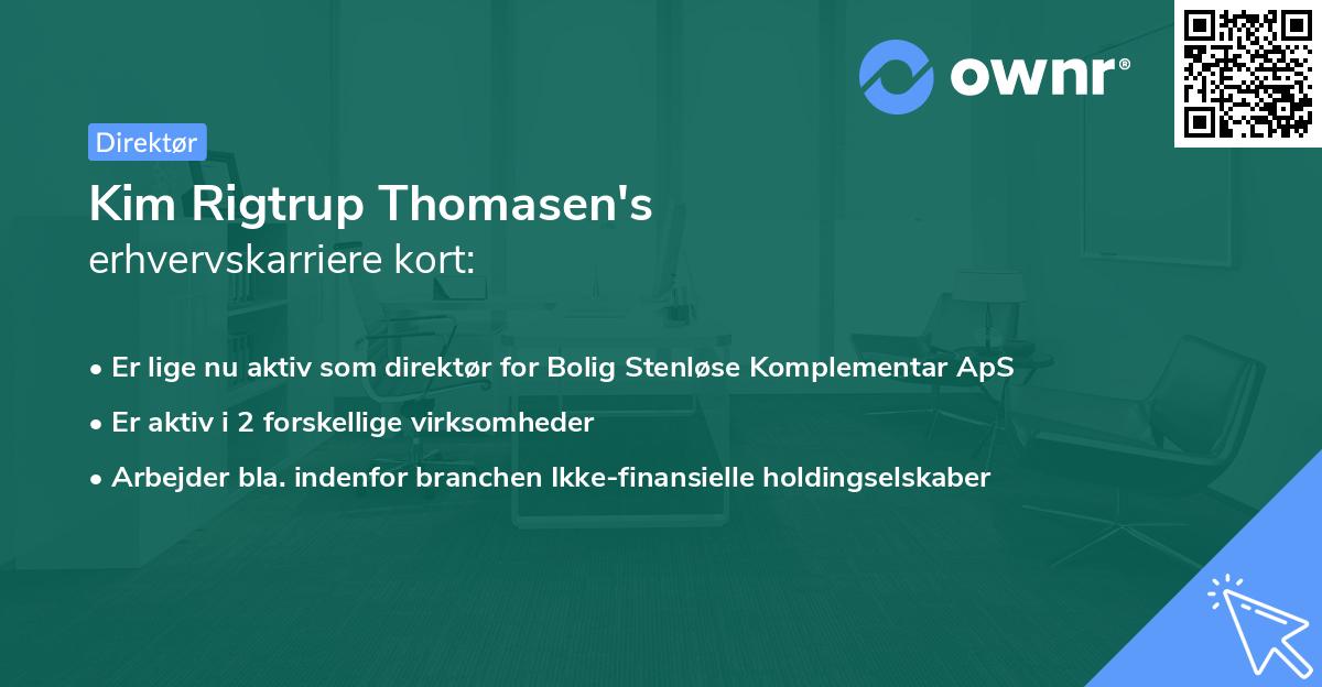 Kim Rigtrup Thomasen's erhvervskarriere kort