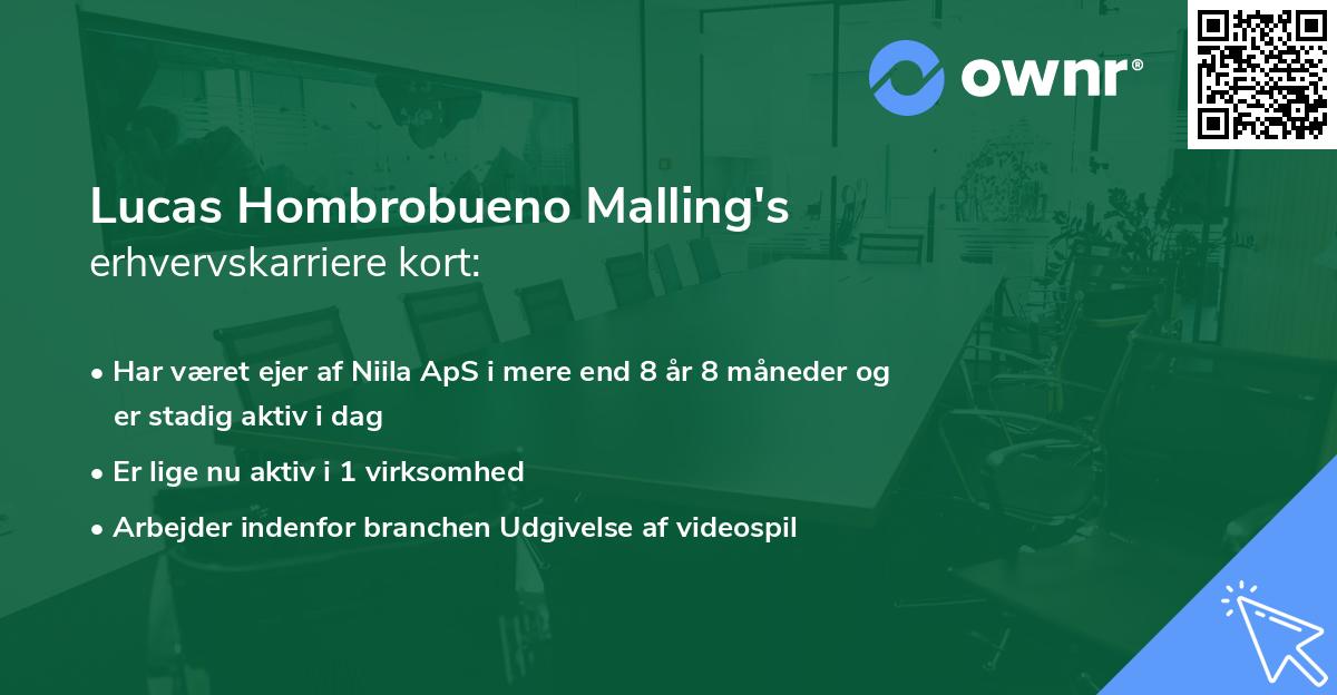Lucas Hombrobueno Malling's erhvervskarriere kort