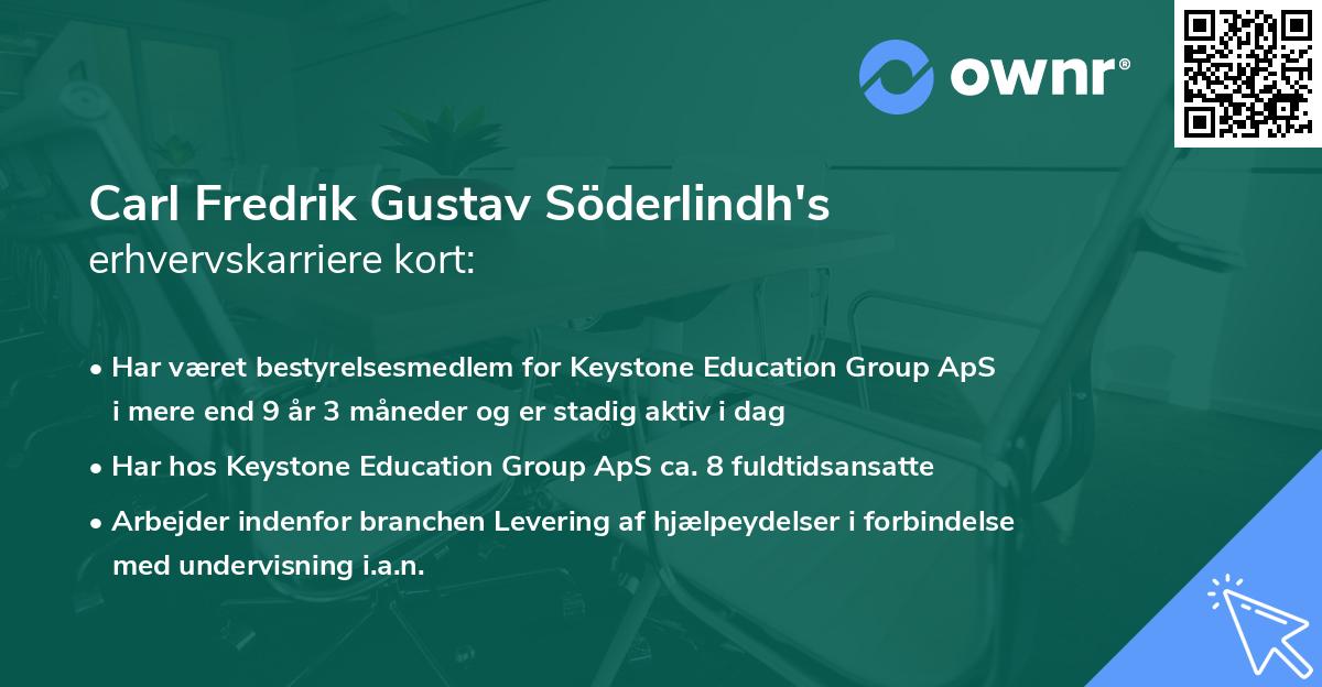 Carl Fredrik Gustav Söderlindh's erhvervskarriere kort