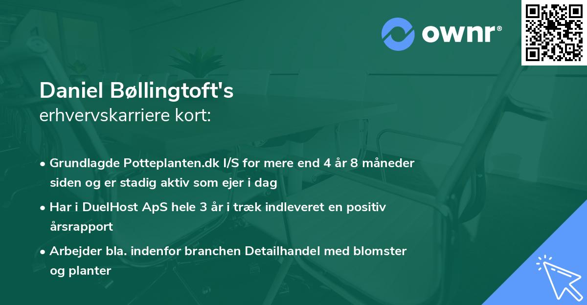 Daniel Bøllingtoft's erhvervskarriere kort