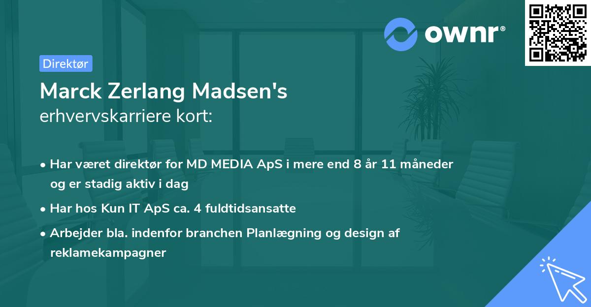 Marck Zerlang Madsen's erhvervskarriere kort