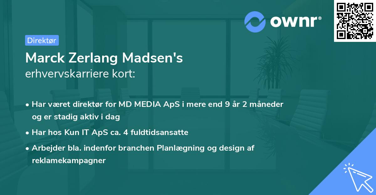 Marck Zerlang Madsen's erhvervskarriere kort