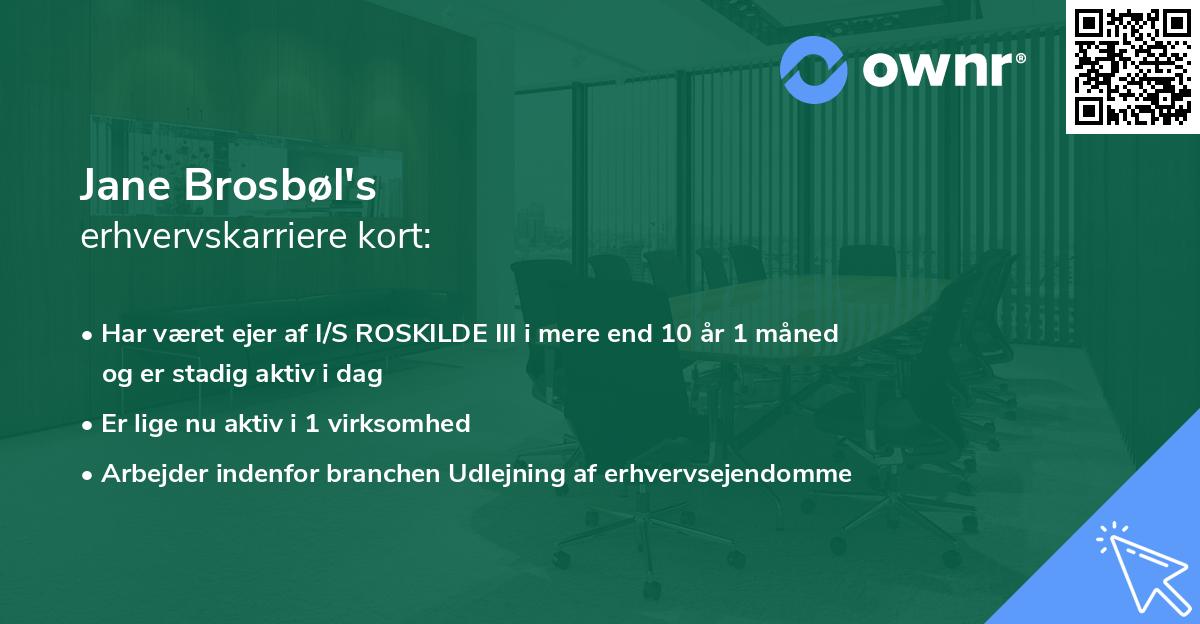 Jane Brosbøl's erhvervskarriere kort