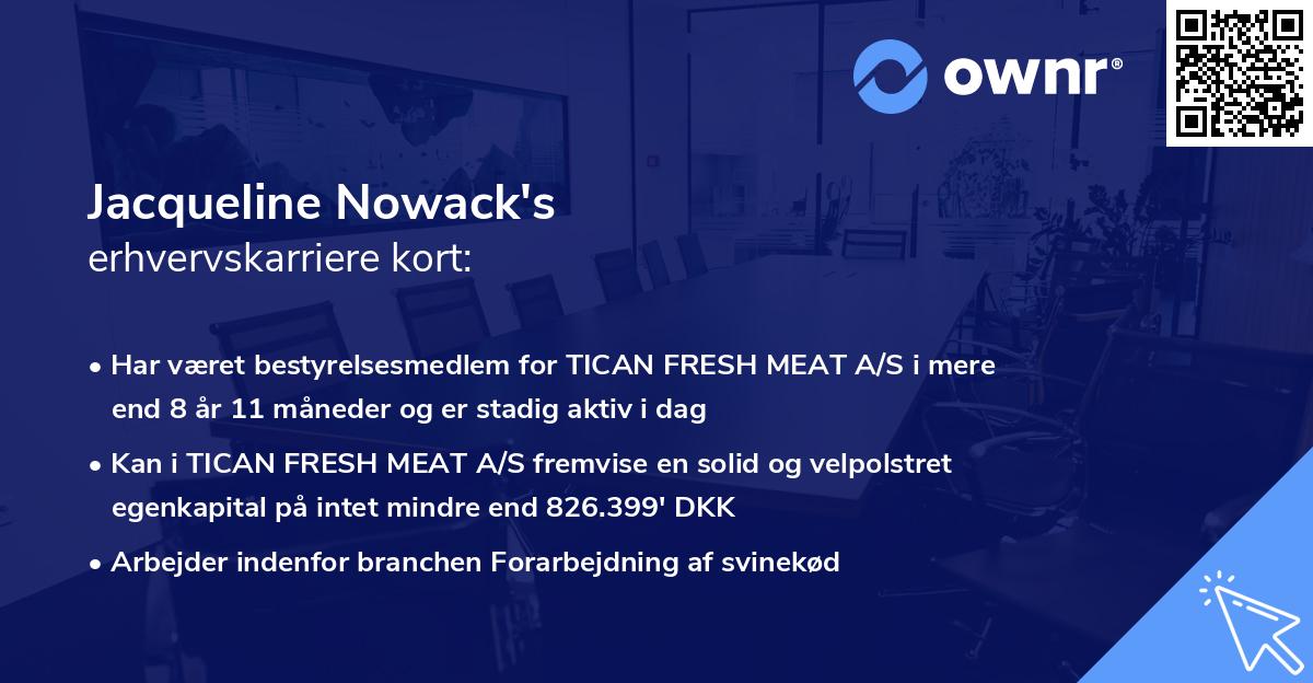 Jacqueline Nowack's erhvervskarriere kort