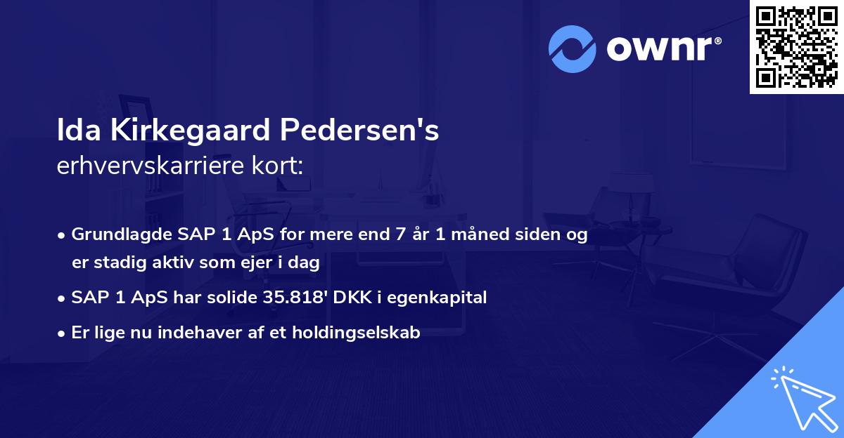 Ida Kirkegaard Pedersen's erhvervskarriere kort