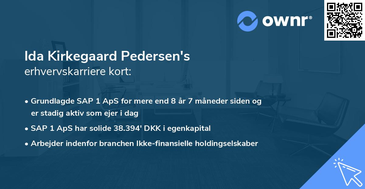 Ida Kirkegaard Pedersen's erhvervskarriere kort