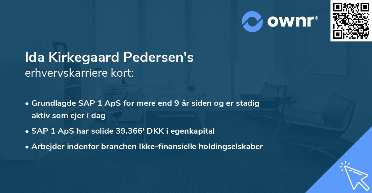 Ida Kirkegaard Pedersen's erhvervskarriere kort