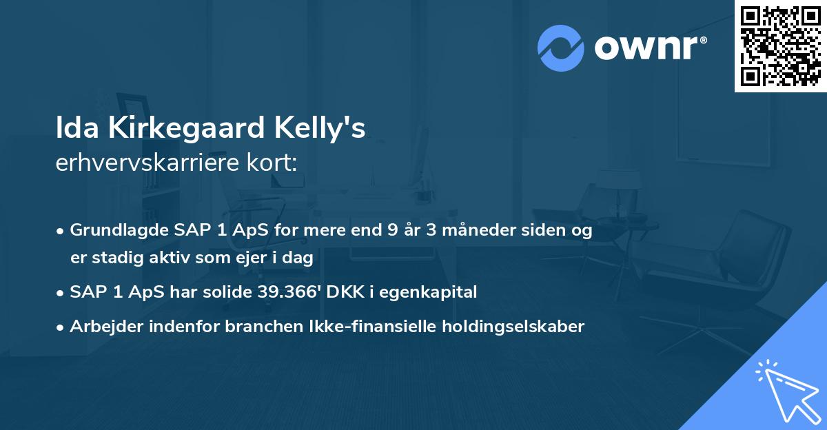 Ida Kirkegaard Kelly's erhvervskarriere kort