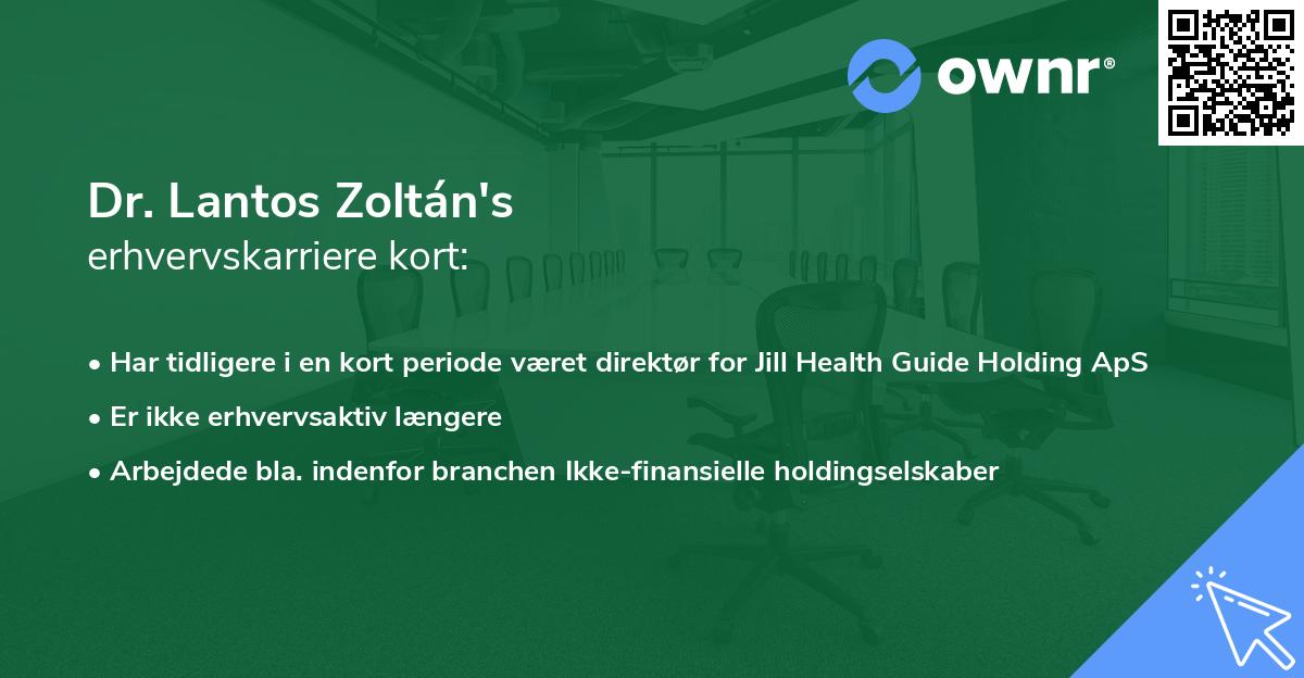 Dr. Lantos Zoltán's erhvervskarriere kort