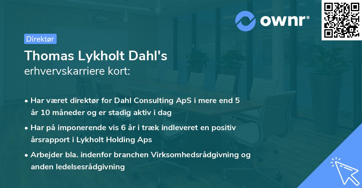Thomas Lykholt Dahl's erhvervskarriere kort