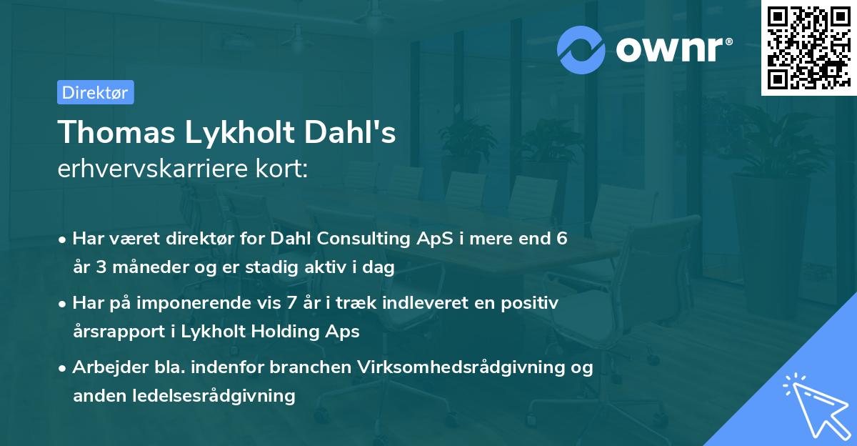 Thomas Lykholt Dahl's erhvervskarriere kort