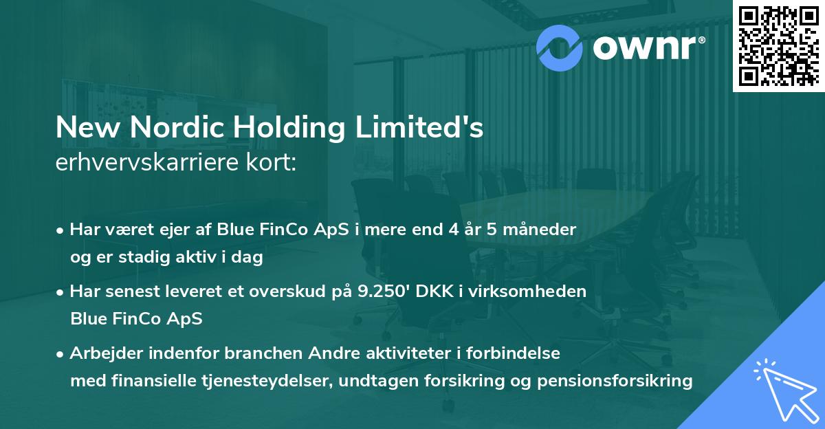 New Nordic Holding Limited's erhvervskarriere kort