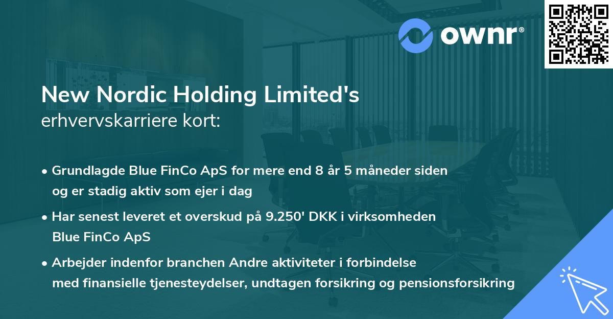 New Nordic Holding Limited's erhvervskarriere kort