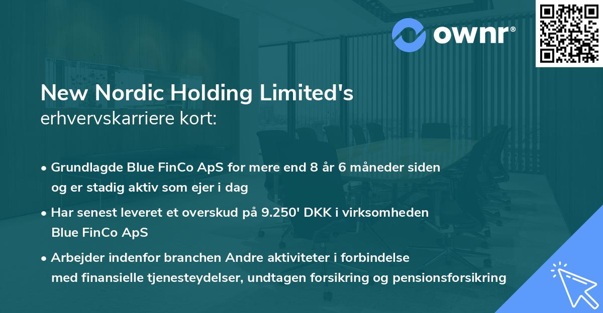New Nordic Holding Limited's erhvervskarriere kort