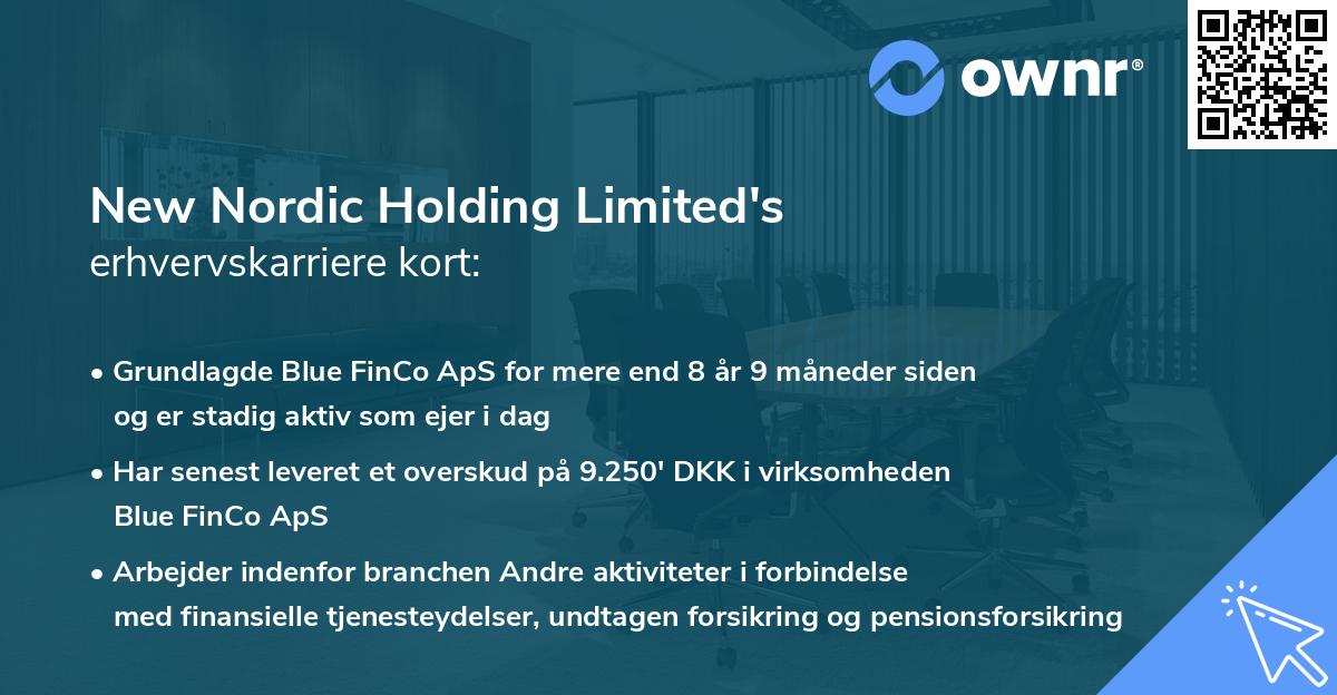 New Nordic Holding Limited's erhvervskarriere kort