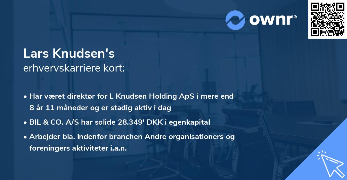 Lars Knudsen's erhvervskarriere kort