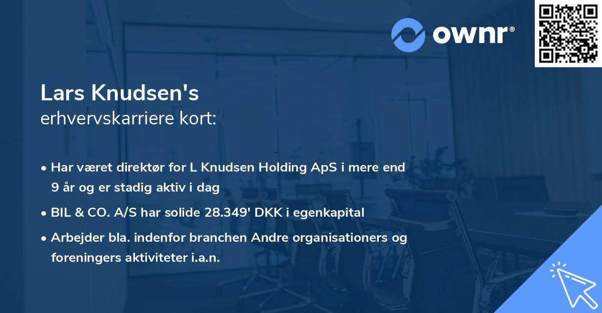 Lars Knudsen's erhvervskarriere kort