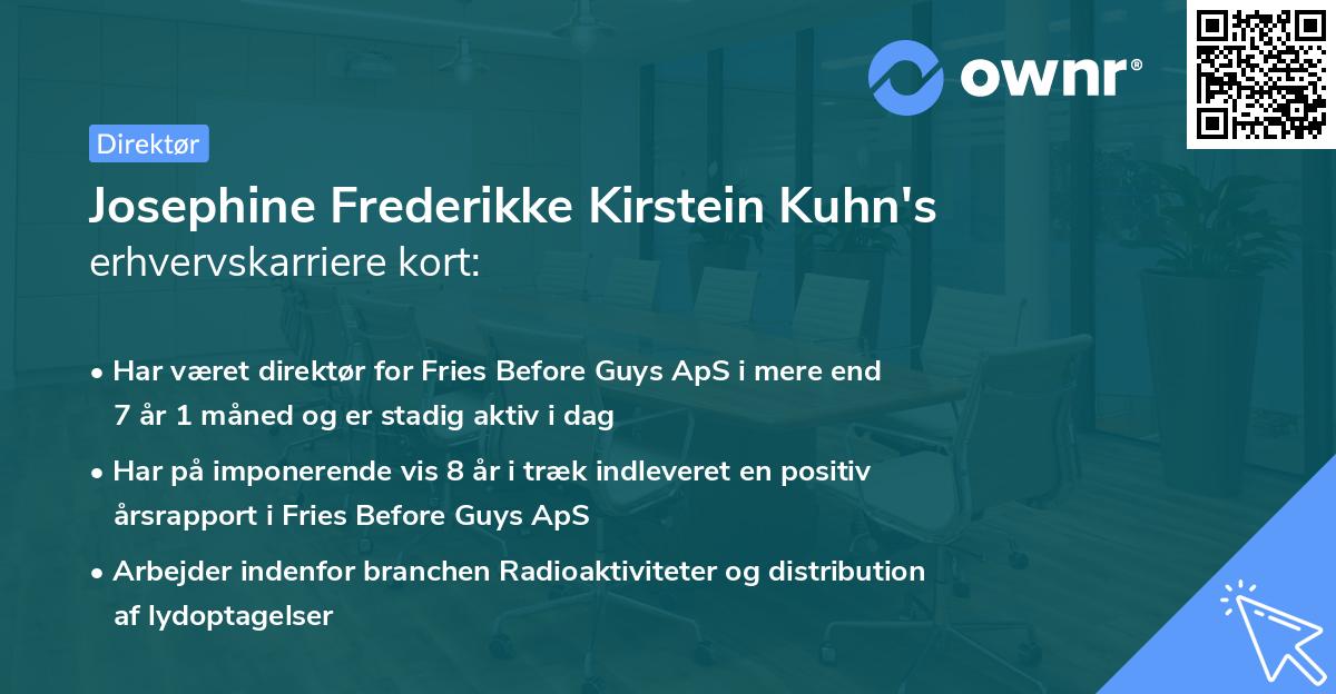 Josephine Frederikke Kirstein Kuhn's erhvervskarriere kort