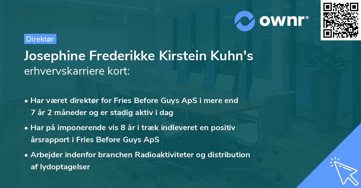 Josephine Frederikke Kirstein Kuhn's erhvervskarriere kort