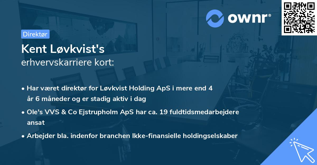 Kent Løvkvist's erhvervskarriere kort