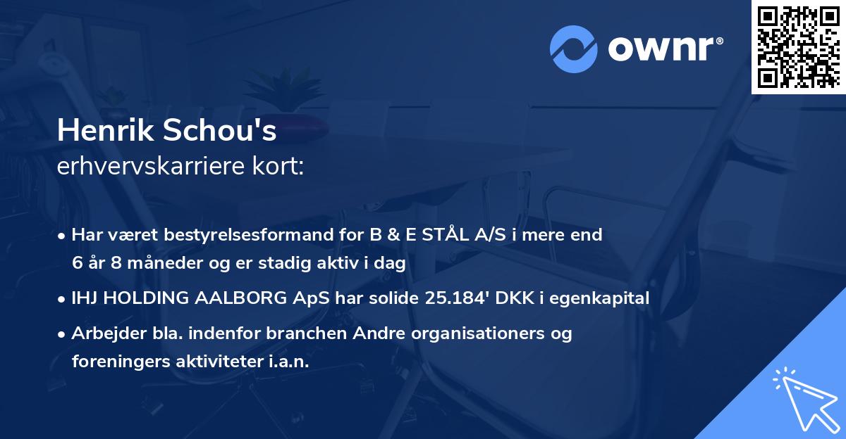 Henrik Schou's erhvervskarriere kort