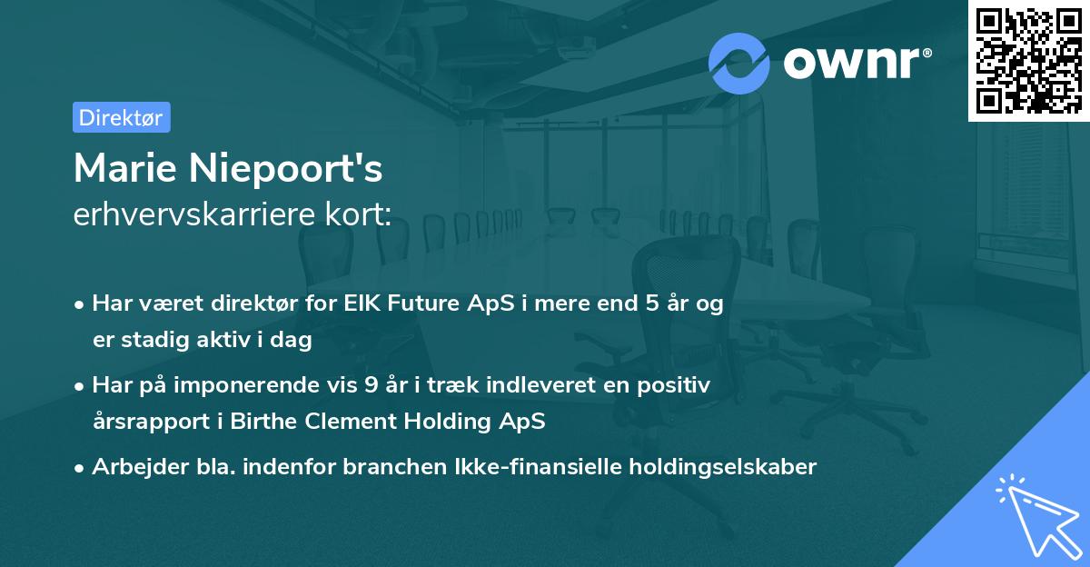 Marie Niepoort's erhvervskarriere kort