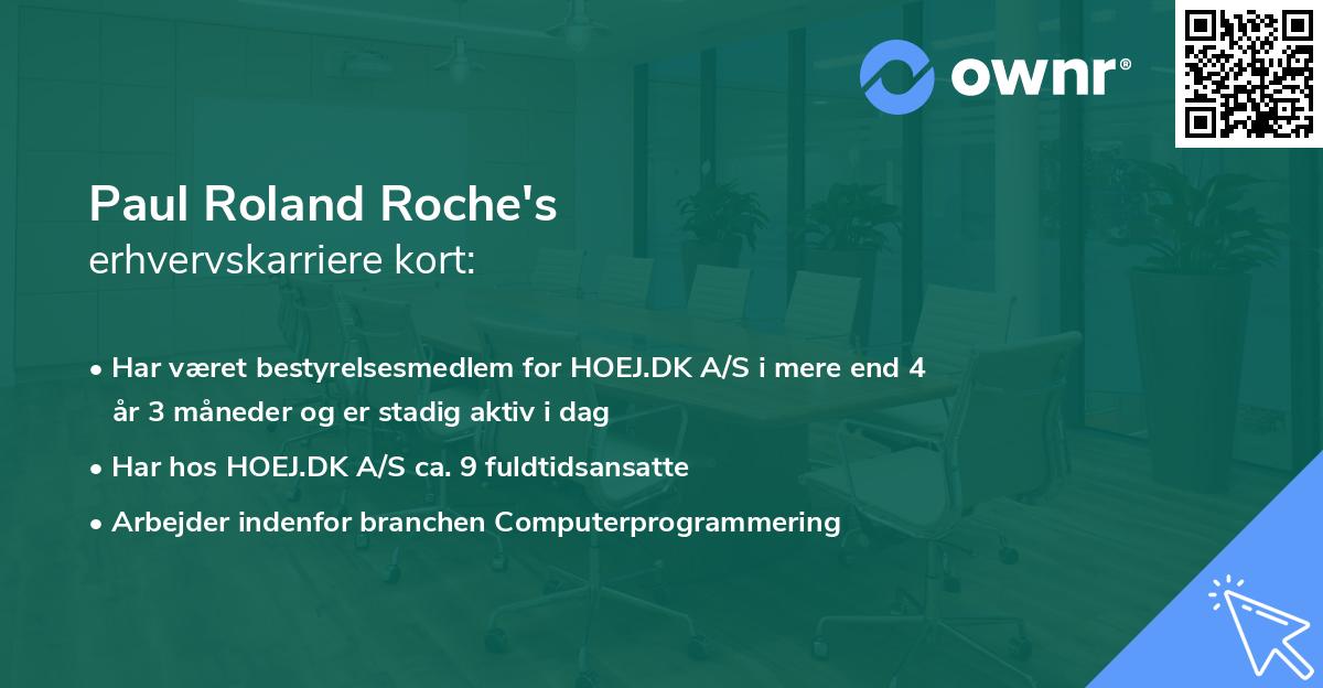 Paul Roland Roche's erhvervskarriere kort