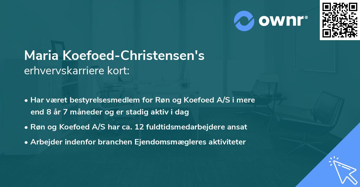 Maria Koefoed-Christensen's erhvervskarriere kort