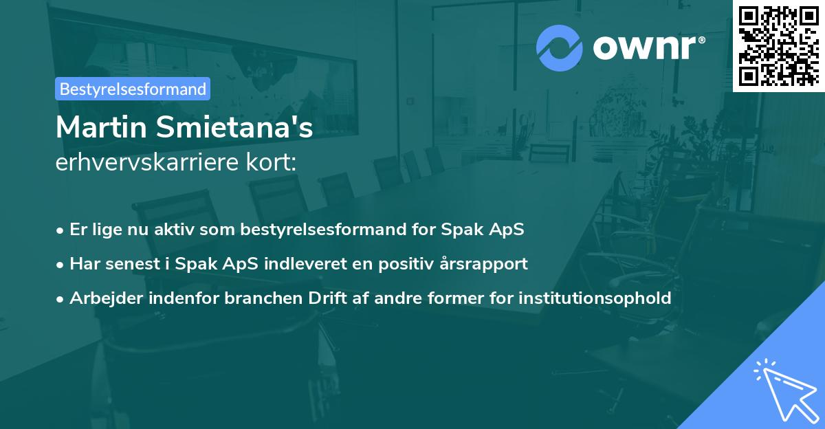 Martin Smietana's erhvervskarriere kort