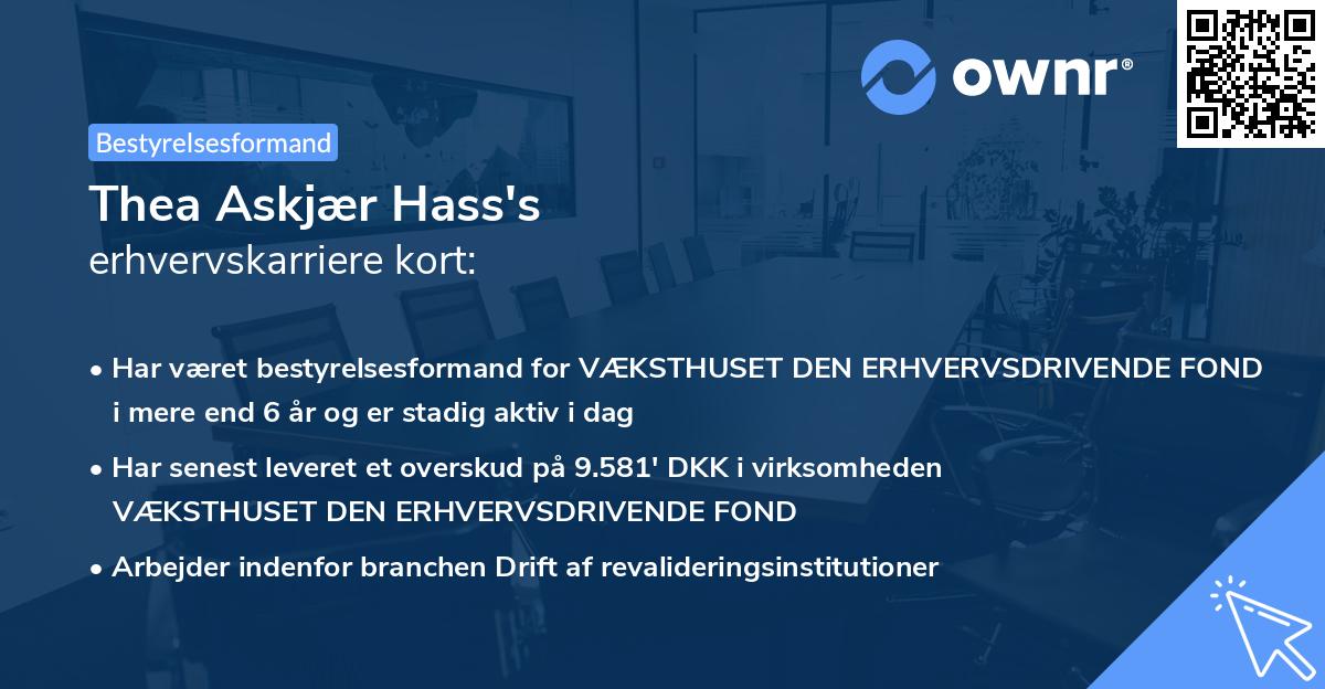 Thea Askjær Hass's erhvervskarriere kort