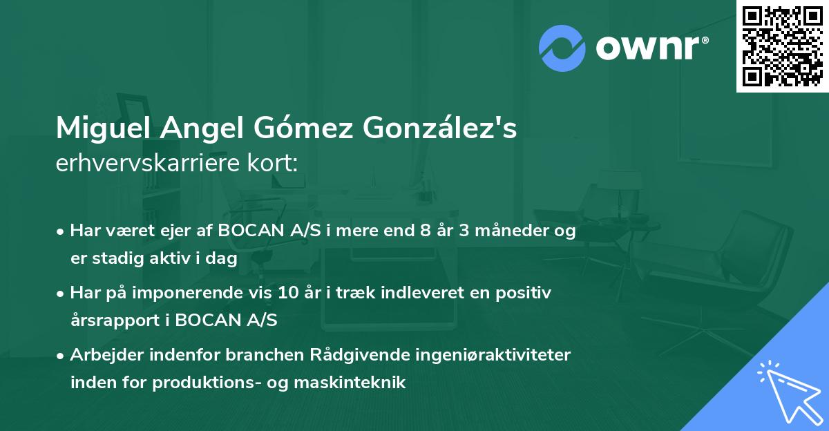 Miguel Angel Gómez González's erhvervskarriere kort