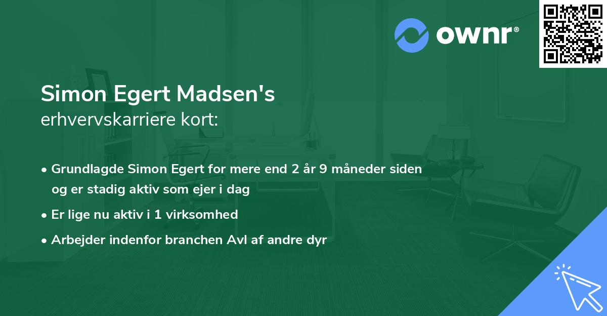 Simon Egert Madsen's erhvervskarriere kort