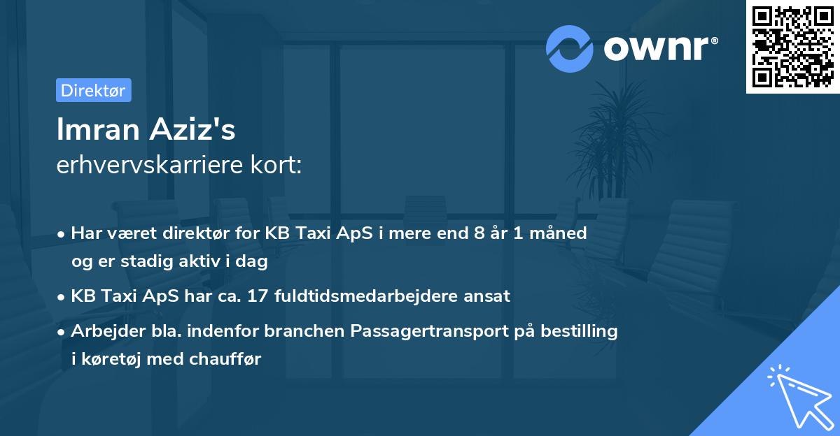 Imran Aziz's erhvervskarriere kort