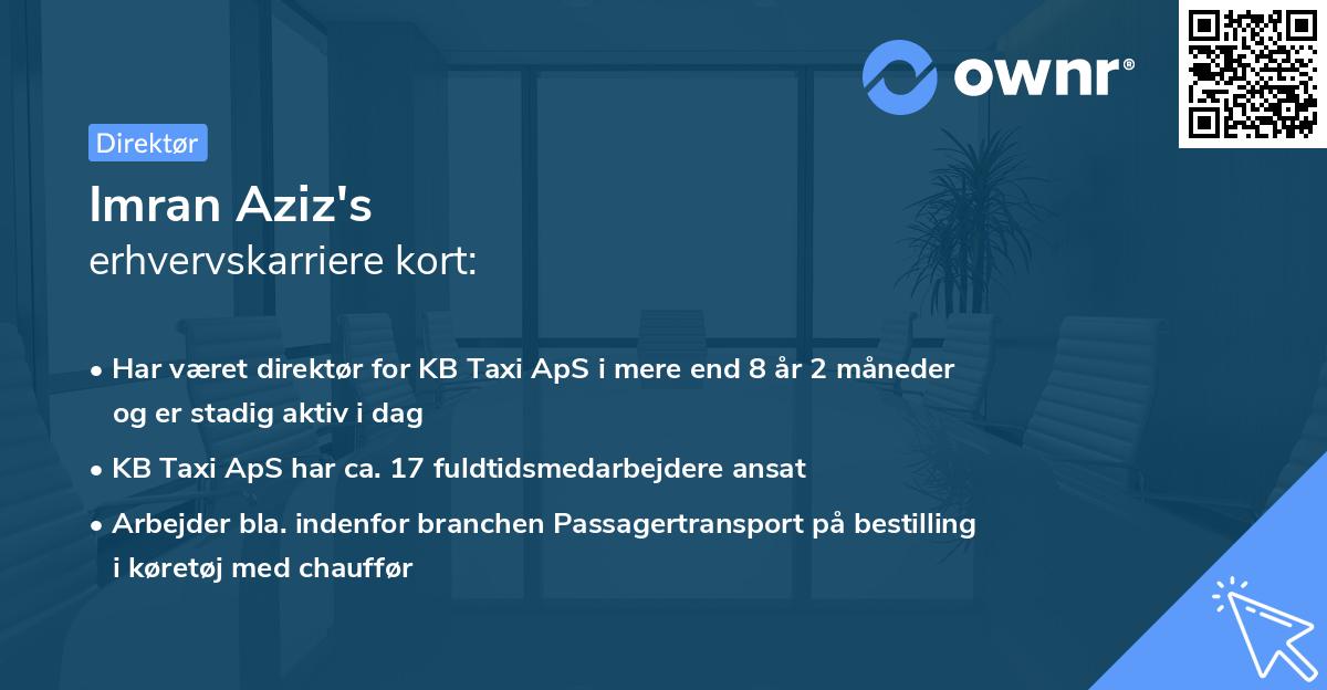 Imran Aziz's erhvervskarriere kort