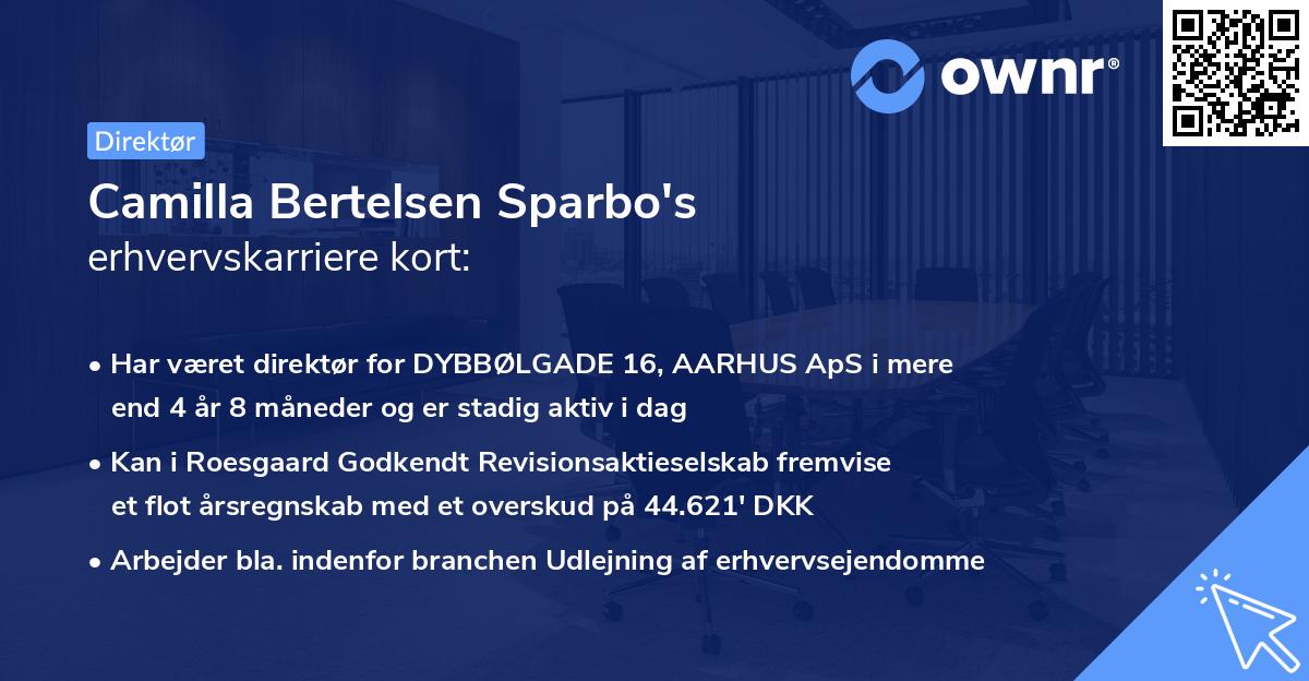 Camilla Bertelsen Sparbo's erhvervskarriere kort