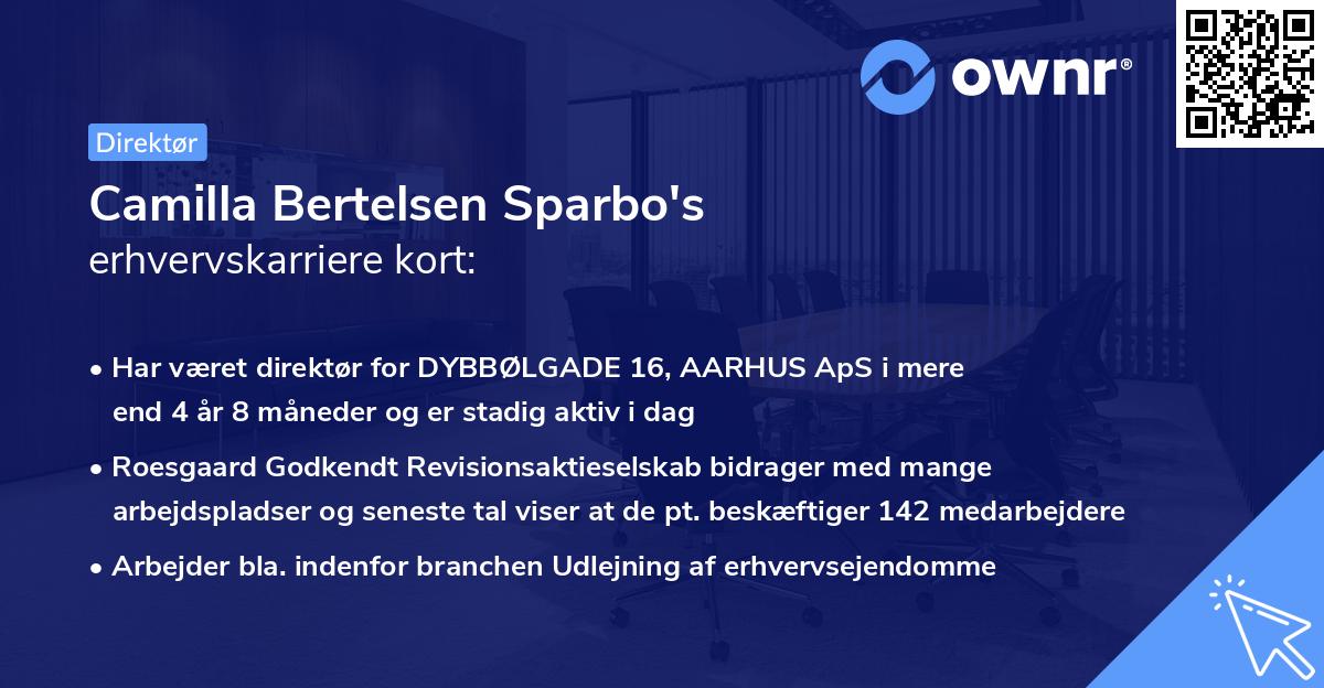 Camilla Bertelsen Sparbo's erhvervskarriere kort