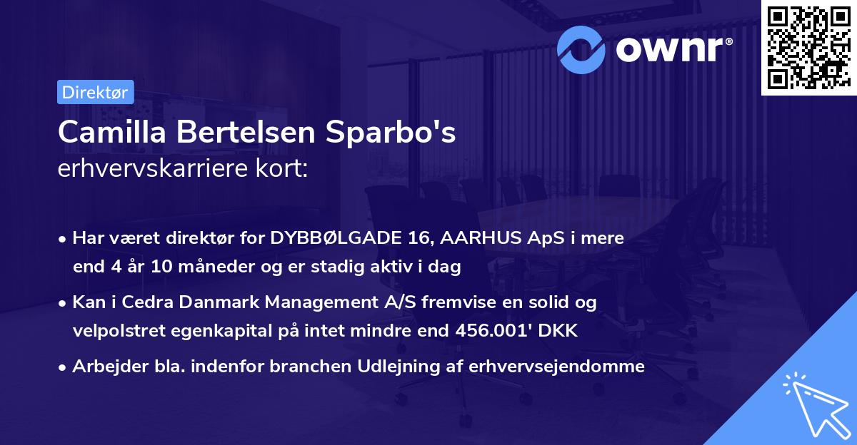 Camilla Bertelsen Sparbo's erhvervskarriere kort