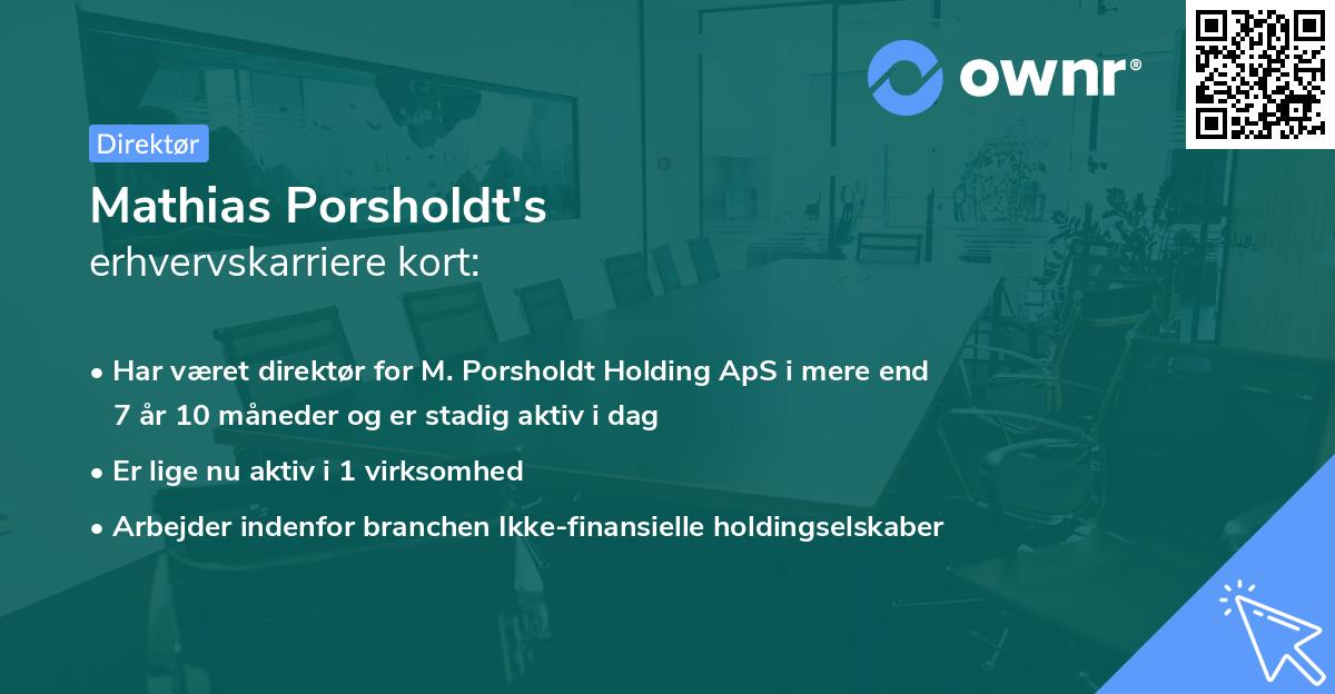 Mathias Porsholdt's erhvervskarriere kort