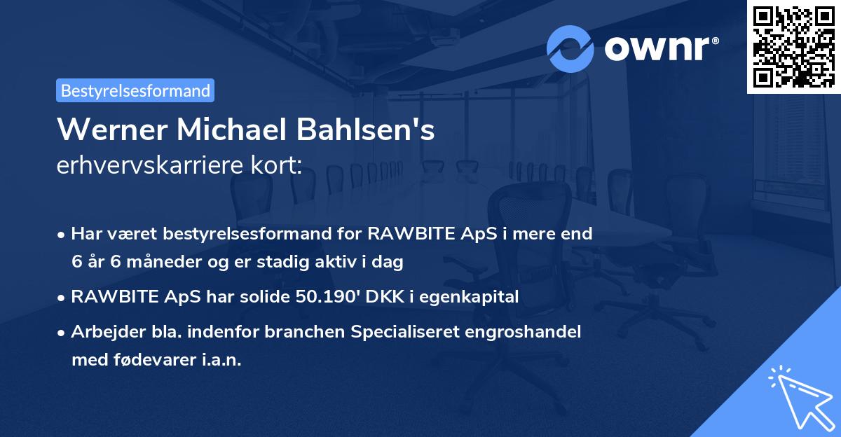 Werner Michael Bahlsen's erhvervskarriere kort