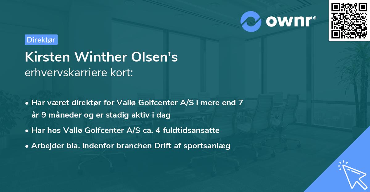 Kirsten Winther Olsen's erhvervskarriere kort